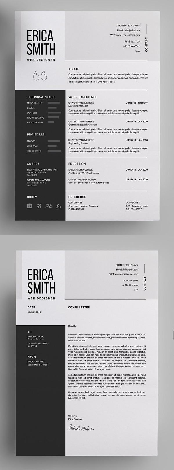 Clean, Modern and Professional Resume and Letterhead design