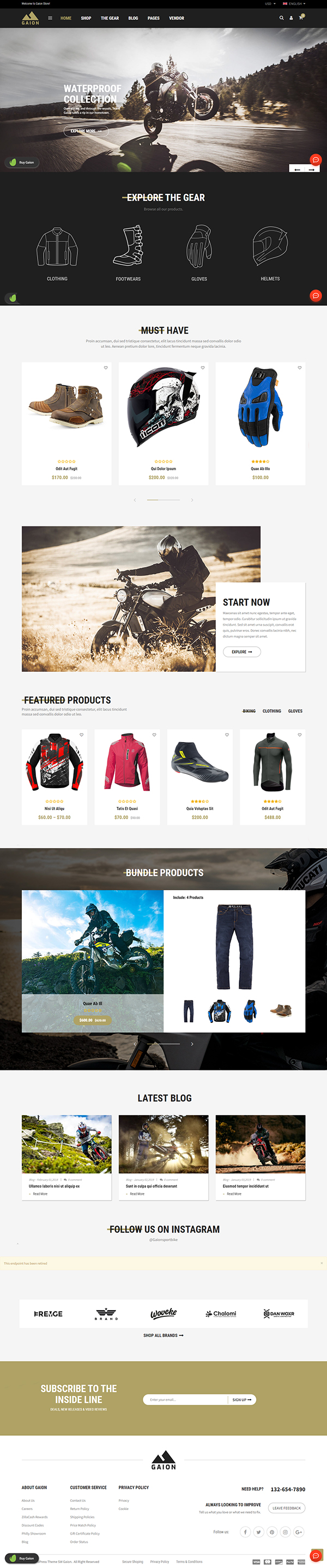Gaion – Sport Accessories Shop WordPress WooCommerce Theme