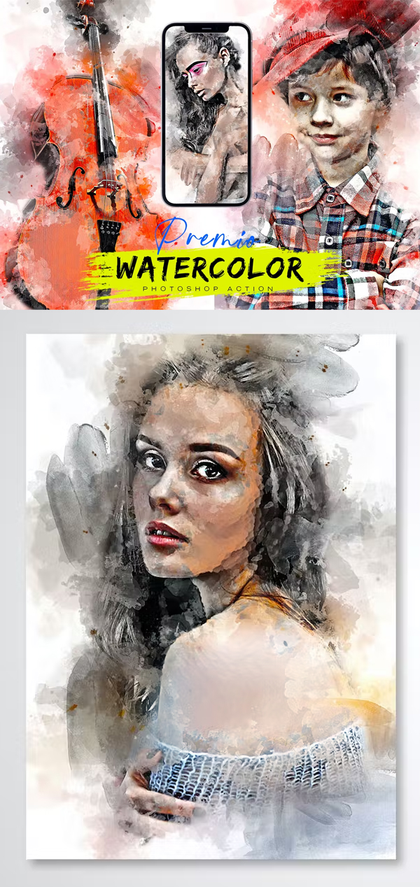 Premio Watercolor Photoshop Action