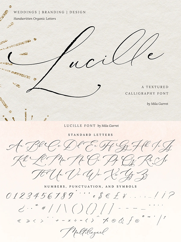 Lucille Wedding Calligraphy Font