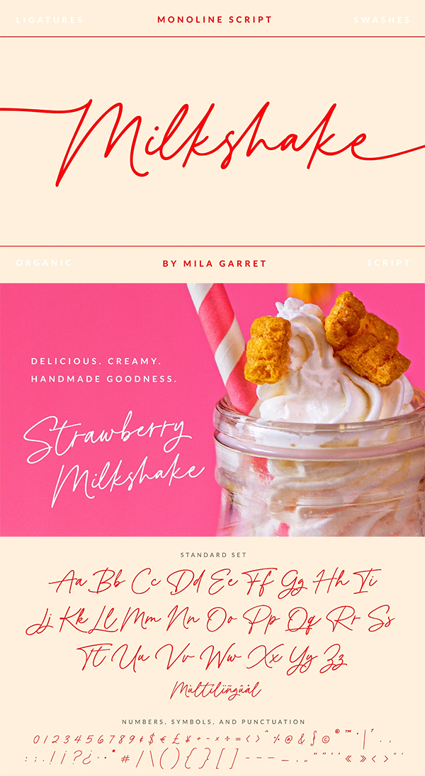 Milkshake Modern Handwritten Script Font