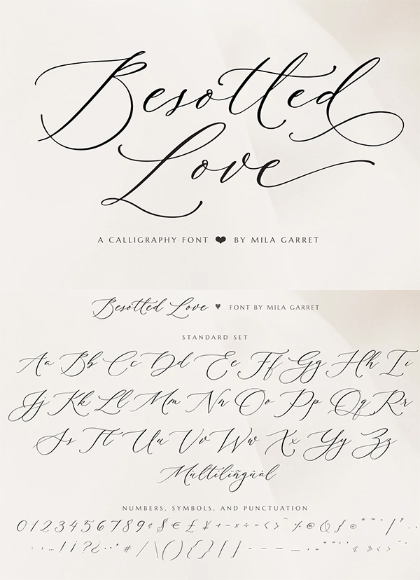 Besotted Wedding Calligraphy Font