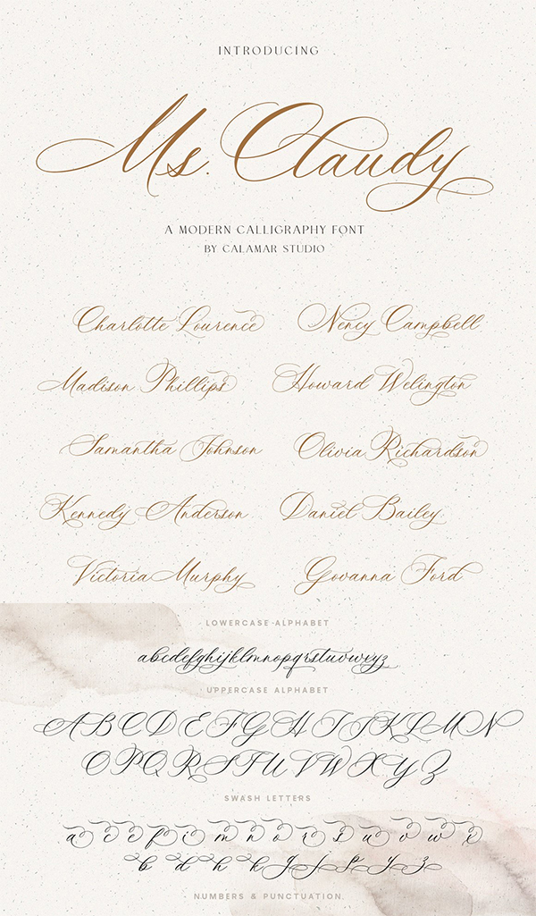 Ms Claudy | Wedding Calligraphy Font