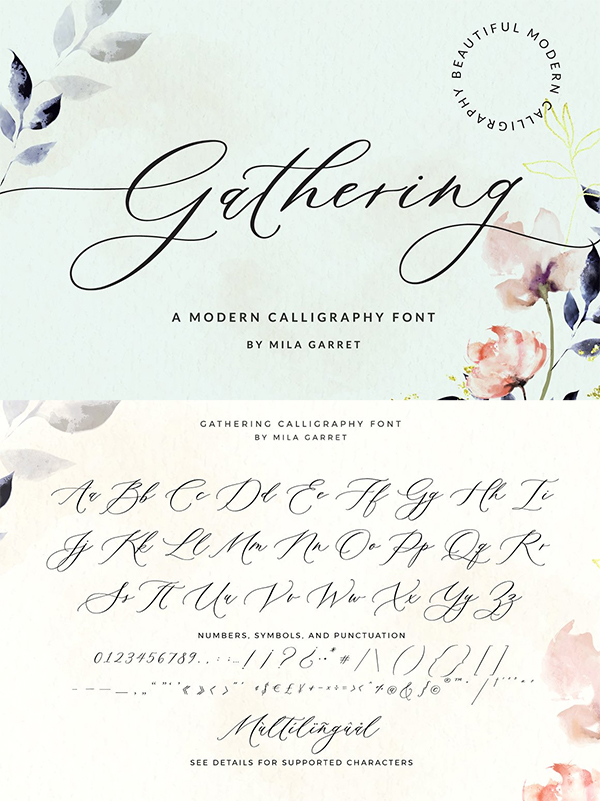 Gathering Calligraphy Wedding Script Font