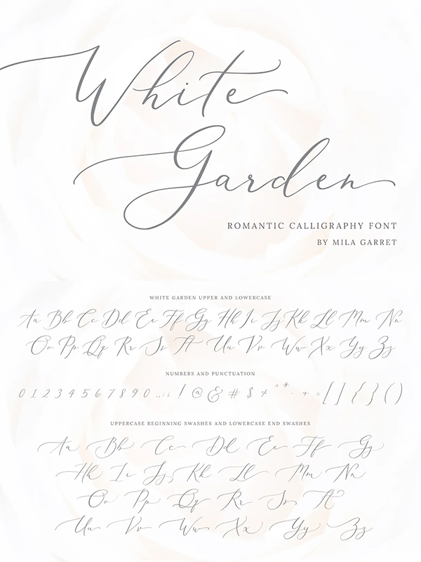 White Garden Calligraphy Logo Font