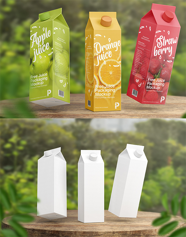 Free Juice Packaging Mockup