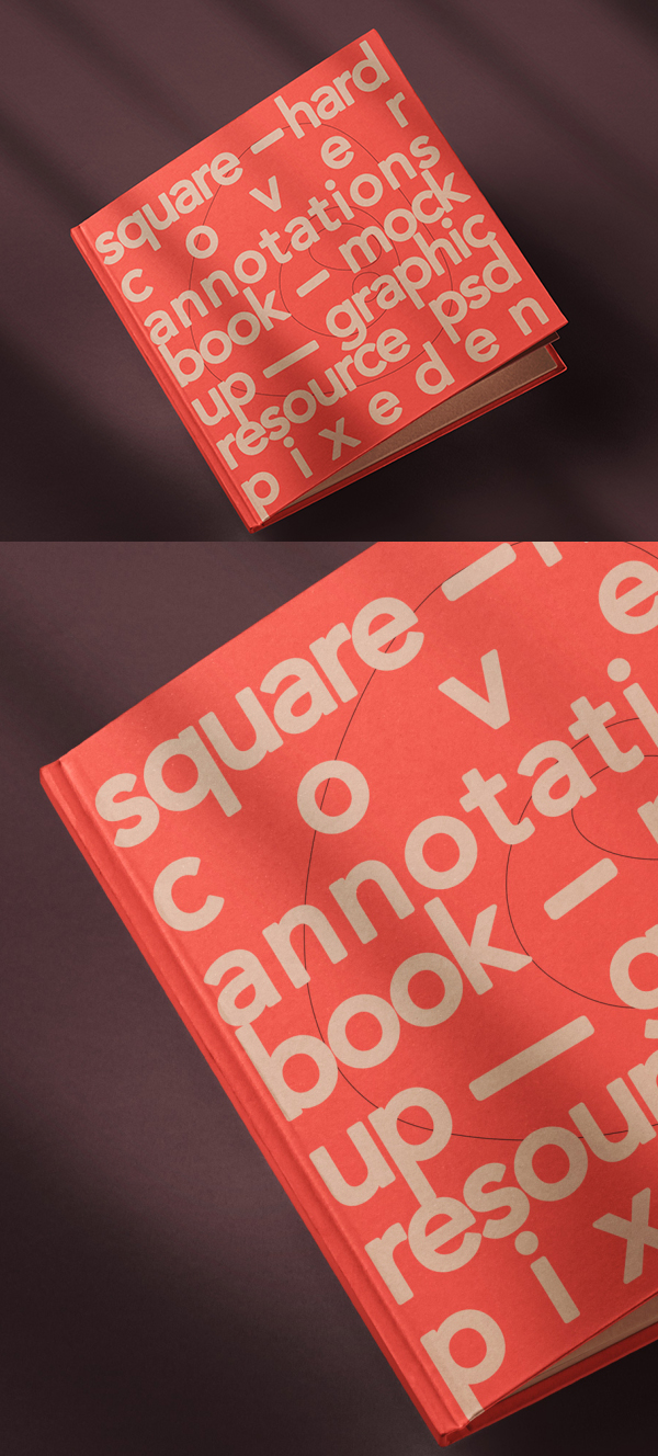 Free Square Notes Hardcover Psd Book Mockup