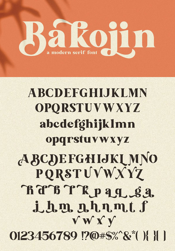 Bakojin Modern Serif Font