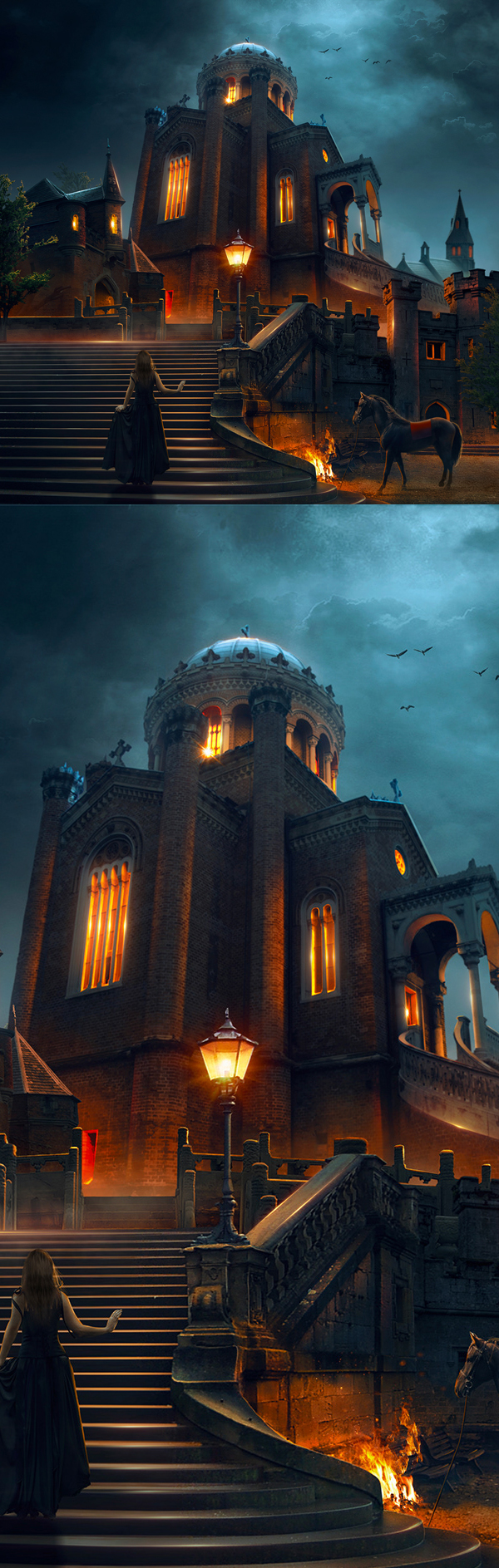 Create a Night Castle Photo Manipulation in Adobe Photoshop