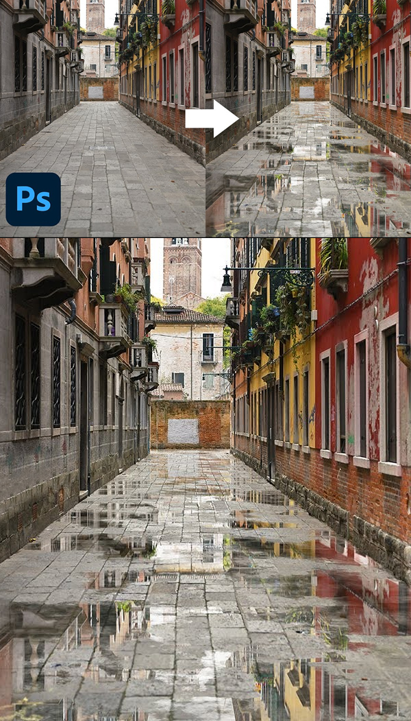 Learn How to Create Realistic Puddles in Photoshop Tutorial