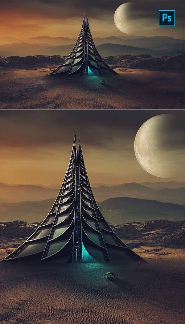 How to Create a Mysterious Tower Sci-fi Photo Manipulation Effect Photoshop Tutorial