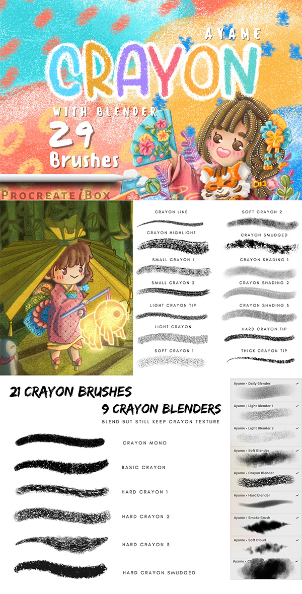 Crayon Texture Procreate Brushes
