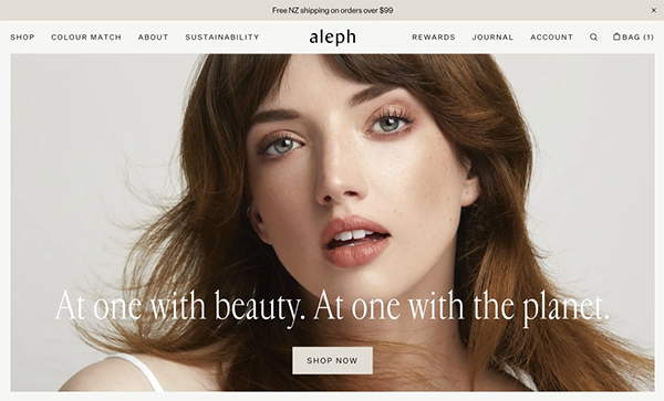 Aleph Beauty  - Website Design For Inspiration