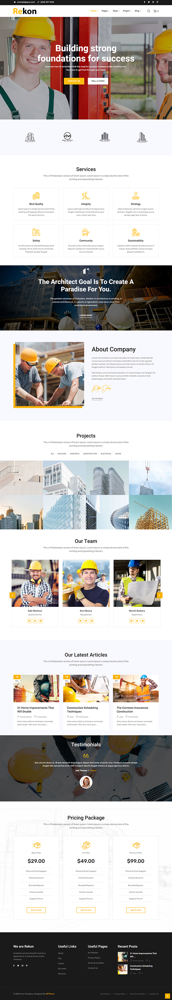 Rekon – Construction WordPress Theme