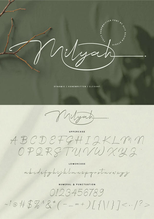 Milyah Signature Script Font