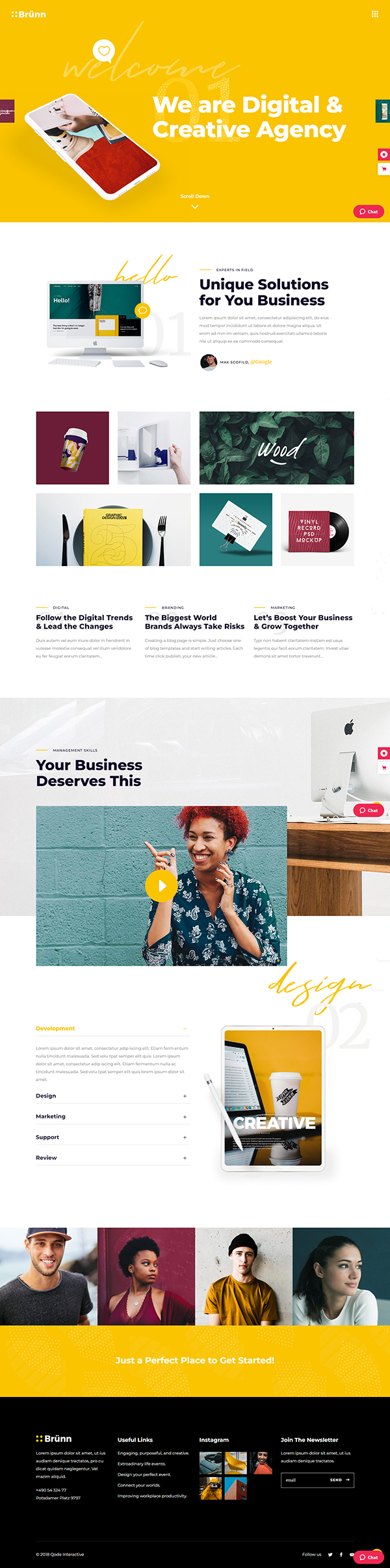 Brünn is a remarkable WordPress theme specifically made for creative agencies and all sorts of creative business websites. Its highly practical elements and powerful features are perfect for building modern business websites.Brünn – Creative Agency Theme