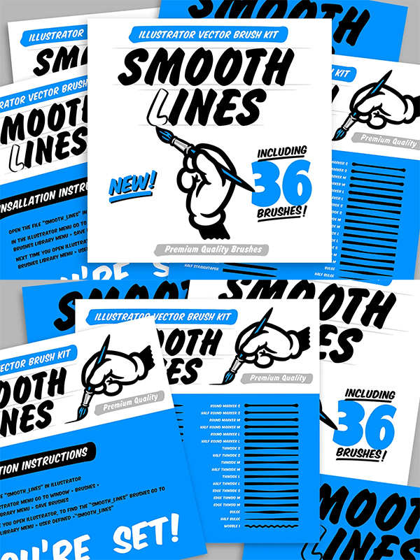 Smooth Lines Brushes for Illustrator