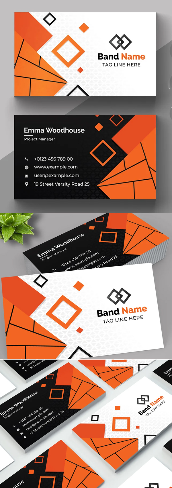Black And Orange Color Business Card