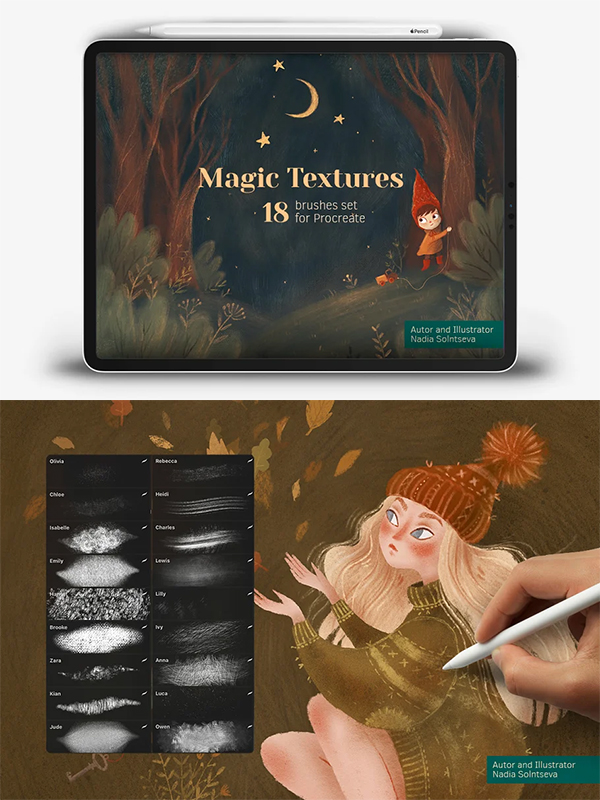 Magic Textures brushes for Procreate