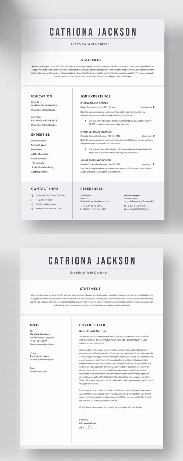 CV Resume and Cover Template