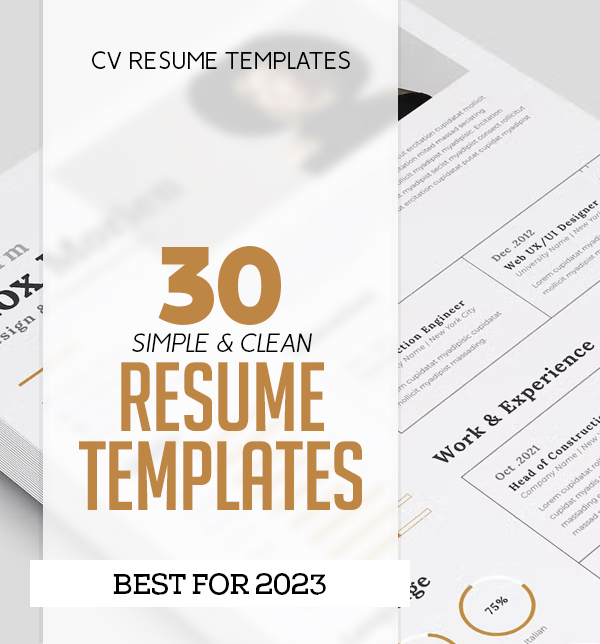 30 Simple and Clean Resume Templates and Cover Letters