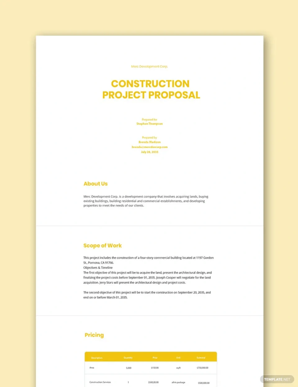 Sample Project Proposal Template