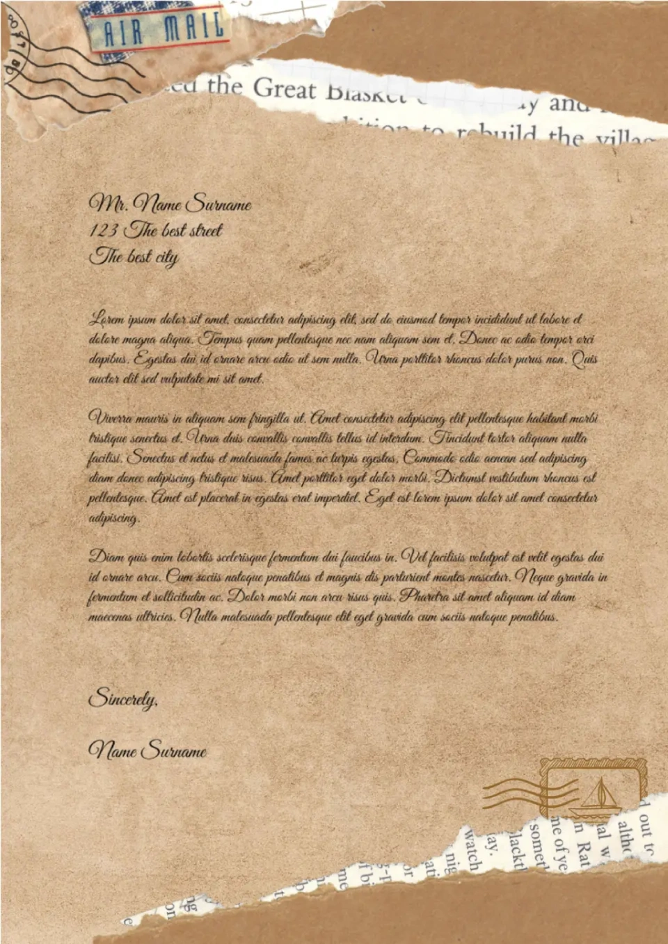 Old Letter Template