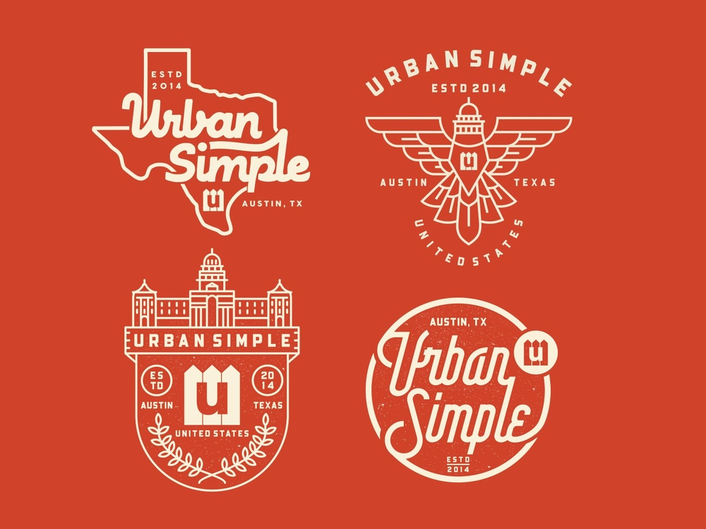 Urban Simple Apparel Badges Logo Design