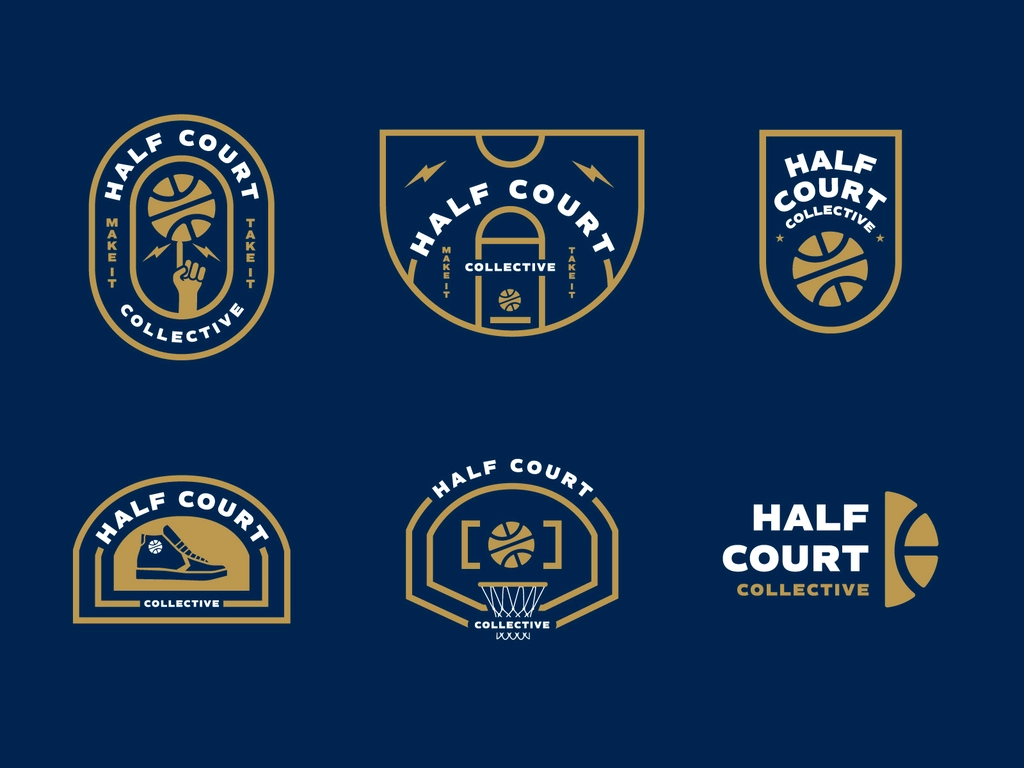 Half Court Badges Logo Design