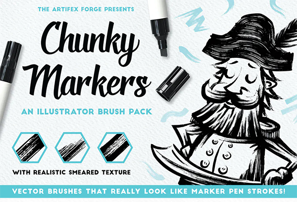 Chunky Markers Illustrator Brushes