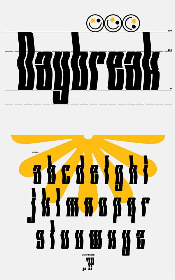 Wavy Condensed Font