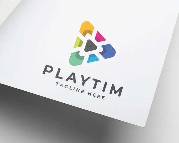 Media Play Triangle Logo Template