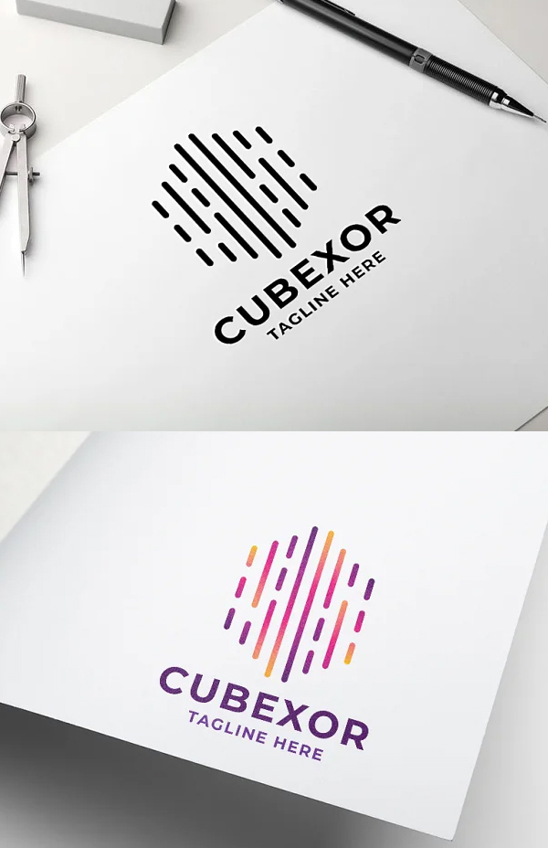 Cube Hexo Logo Template