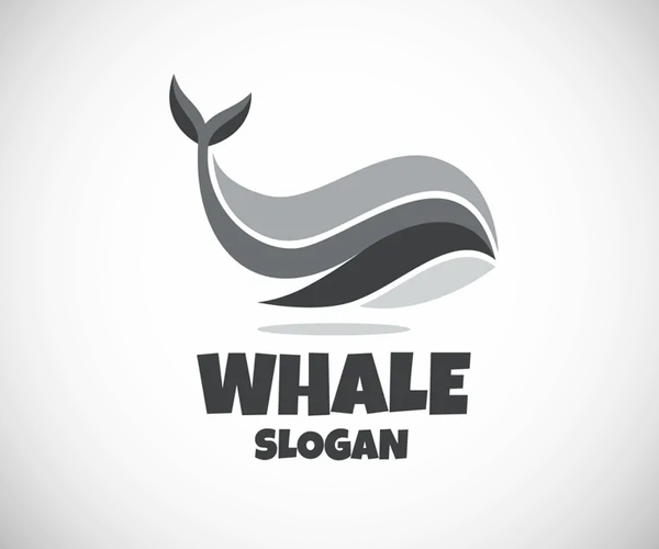 Dark Whale Modern Logo