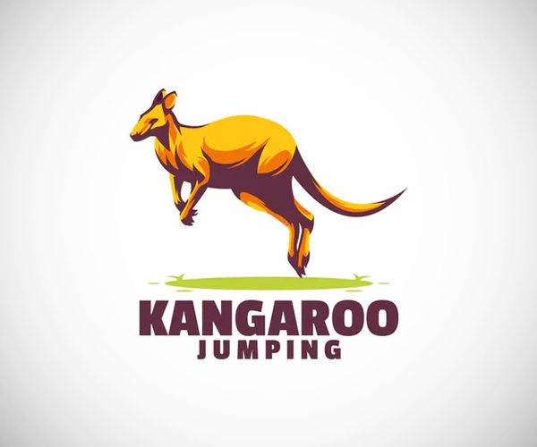 Kangaroo jumping logo