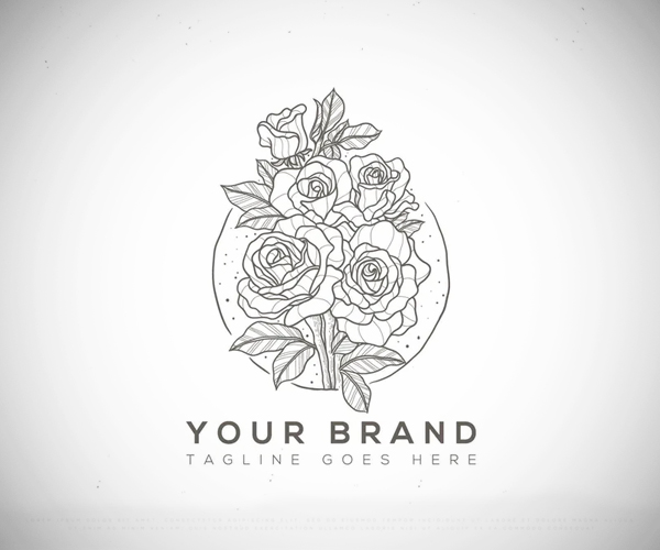 Floral Line Art Logo Design