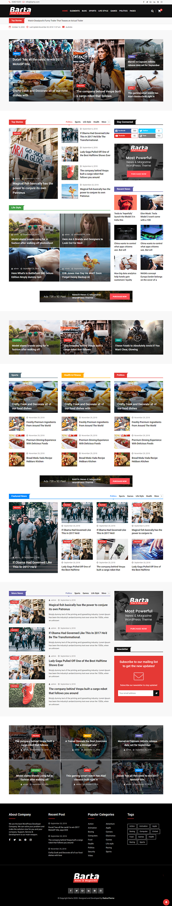 Barta – News & Magazine WordPress Theme