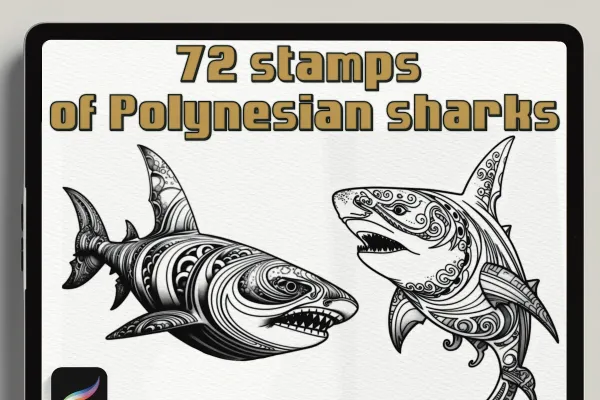 Stamps Polynesian Sharks Procreate