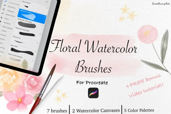 Procreate Floral Watercolor Brushes