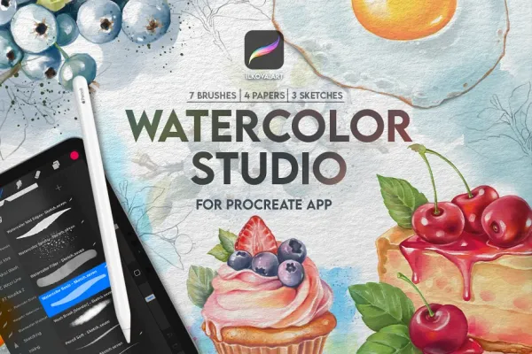 Watercolor studio for Procreate App