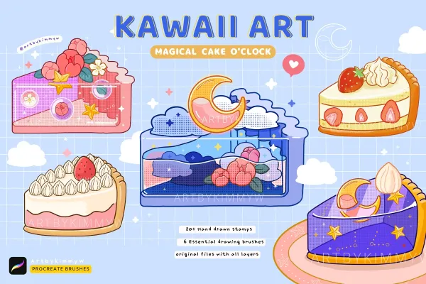 Kawaii Cake O'clock Brush Pack