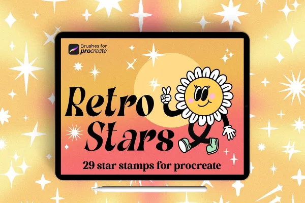 25+ Procreate retro star stamp brush