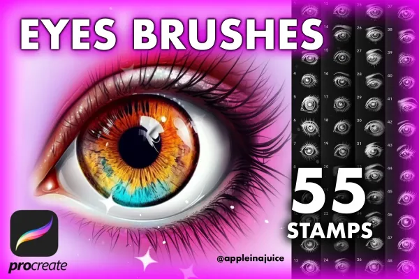 Procreate eyes lashes brushes