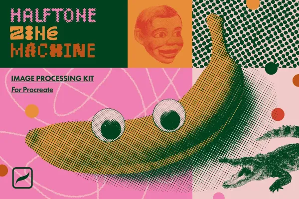 Halftone Zine Machine for Procreate
