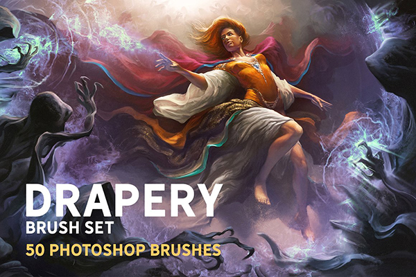 50 Unique Drapery Photoshop Brushes