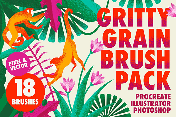 Gritty Grain Brushes Pack (36 Photoshop Brushes)