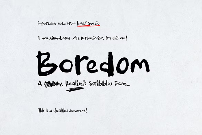 Boredom Handwritten Font