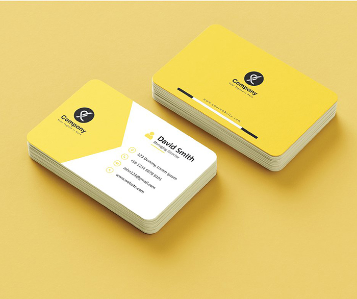 Creative Yellow Theme Business Card Template