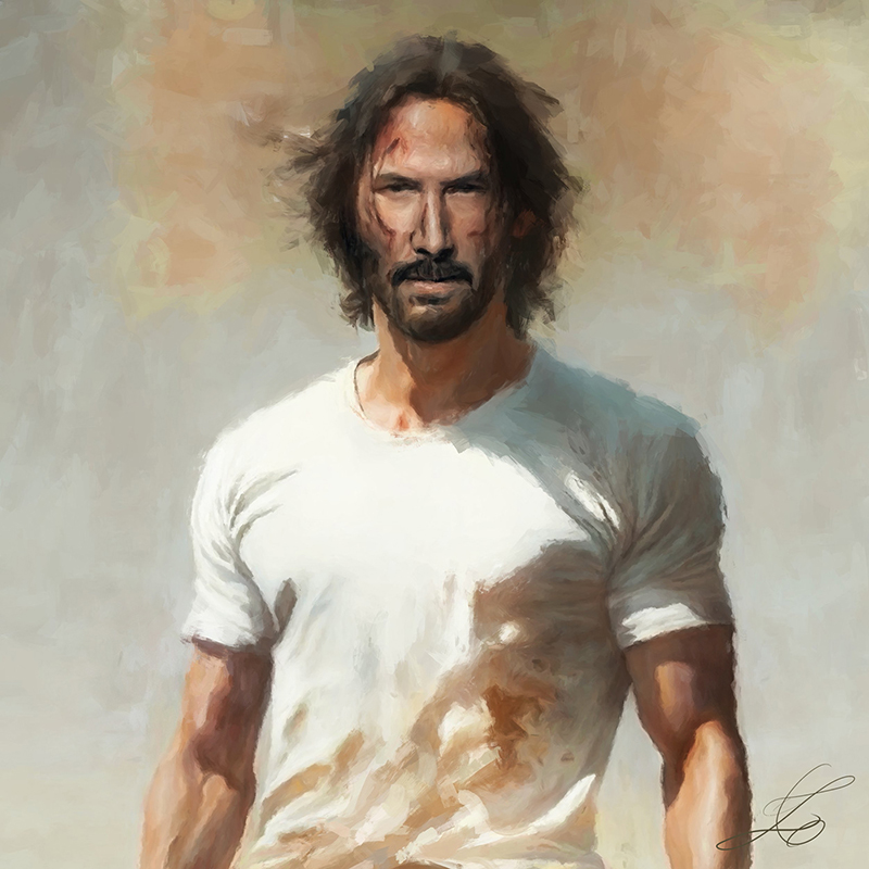 Keanu Reeves (John Wick) Digital Painting By Zbig Wolowiec