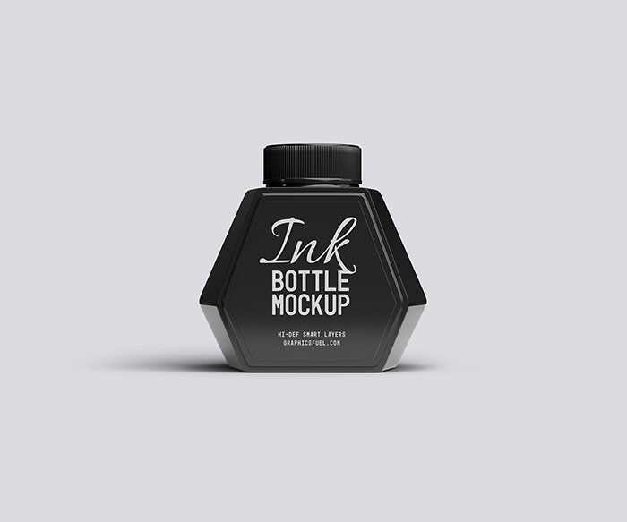 Free Ink Bottle Mockup